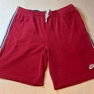 Vintage Nike Grey‎ Tag Men's Red Athletic Shorts Drawstring Large Striped Casual